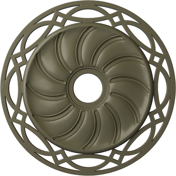 Ekena Millwork Loera Ceiling Medallion (Fits Canopies up to 6 1/4"), 26 5/8"OD x 4 1/2"ID x 1 3/8"P, Spartan Stone CM26LOSSF - main